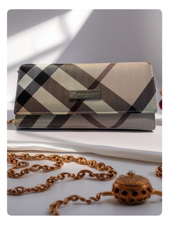 Burberry Handbags - Burberry Plaid Foldover Clutch in Beige, Tan and Black